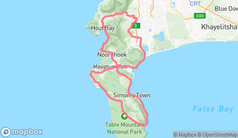 Map of Around the Peninsula via Hout Bay